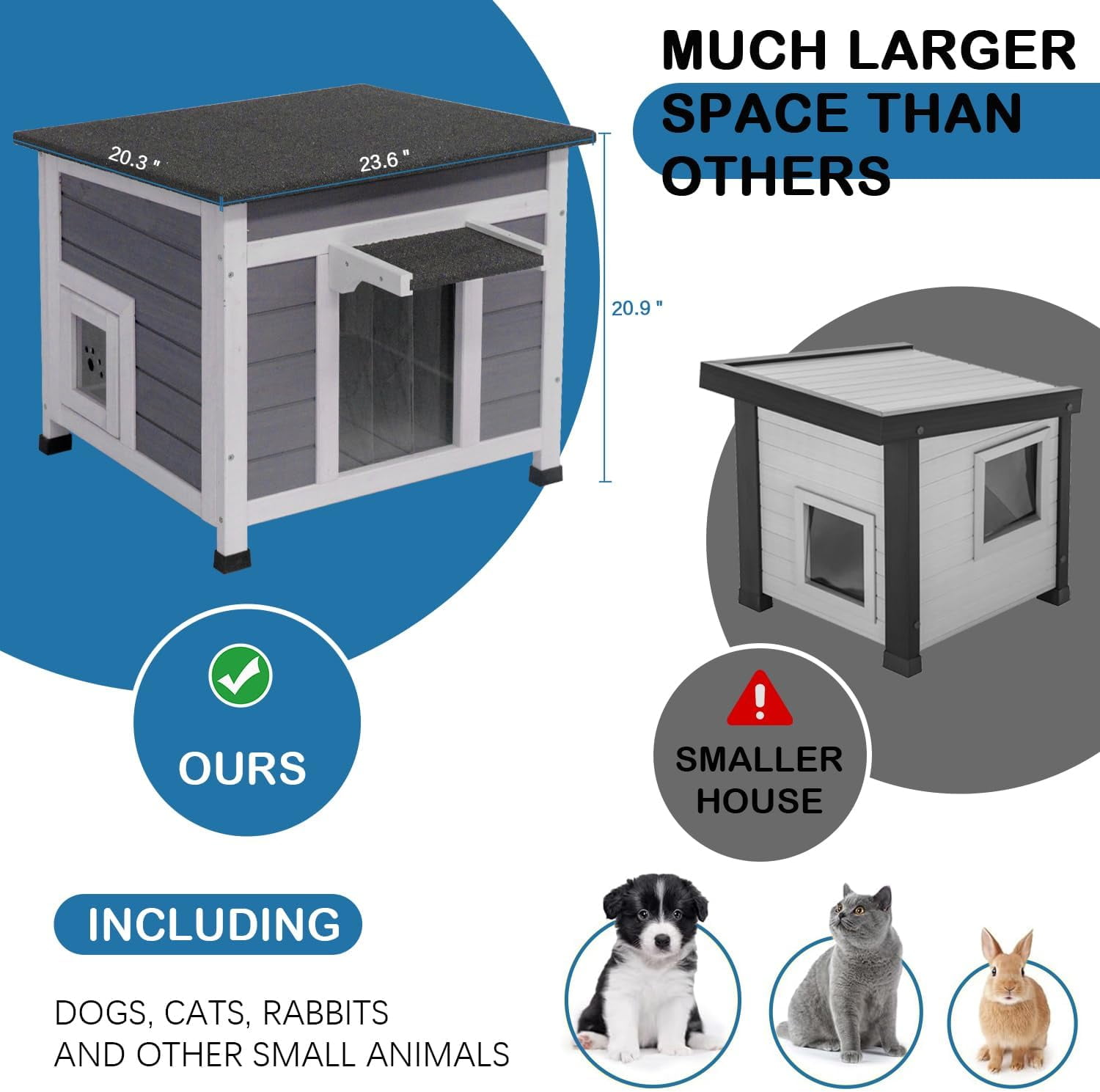 Outdoor Cat House Feral Cat Enclosure for Small Cat Dog Shelter