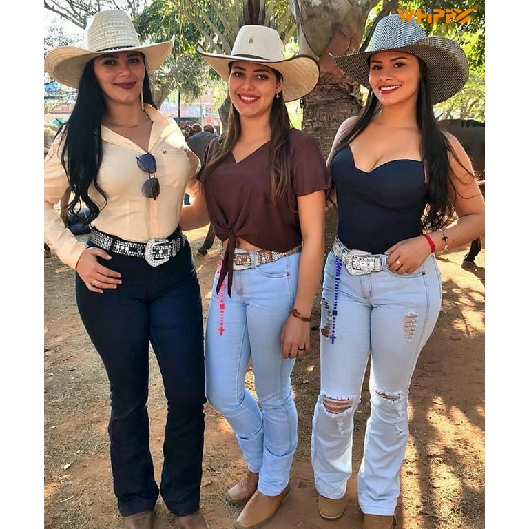 Wvapzxx Western Cowboy Rhinestone Belts Cowgirl Crystal Studded Belt Women  Diamond Belt Jeans Accessories at  Women’s Clothing store
