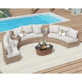 thumbnail image 6 of Jocisland PE Rattan Wicker Patio Side Table Sofa Wedge End Table with Tempered Glass Top & Storage Function, 6 of 7
