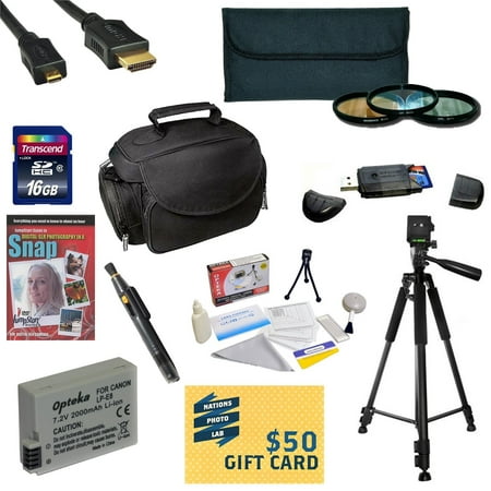 Best Value Kit for Canon Rebel T2i T3i T4i T5i DSLR + 16GB SDHC Card + Battery + Charger + 3 Piece Filters + Gadget Bag +Tripod + Lens Pen + Cleaning Kit + DSLR DVD + $50 Gift Card