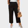 thumbnail image 4 of ZQUUVOU Women's Wide Leg Pants Plus Size Casual Cropped Pants For Women Black, 4 of 8
