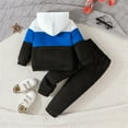 thumbnail image 4 of Mercatoo Children's Fall Winter Splicing Zipper Hooded Sweatshirt Tops + Pants 2Pcs Set Casual Sports 𝐀thletic Wear for Kids, 4 of 9