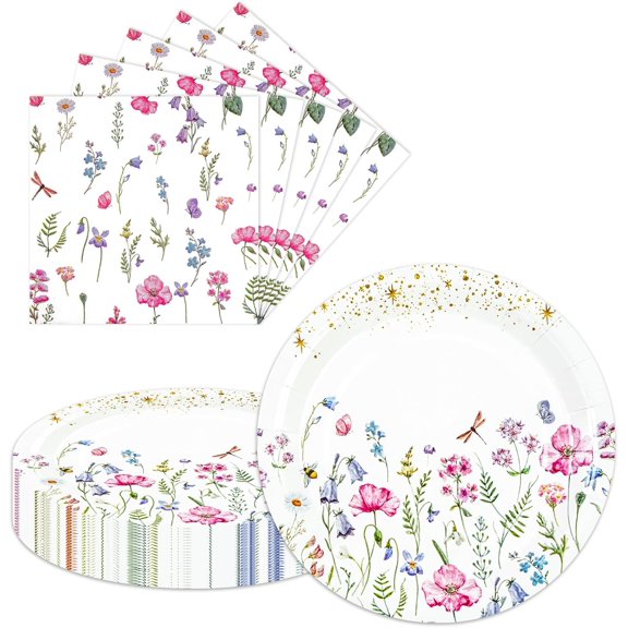 40 Pcs 7inch Green Gingham Paper Plates & Napkins Disposable Happy Birthday Party Supplies Cake Dessert Tableware Set for 20 Guests