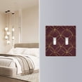 thumbnail image 4 of Yayeee Toggle Light Switch Wall Plate 2-Gang 4.56"x4.48" Decorative Outlet Cover, Circular Gold Pattern, 4 of 7