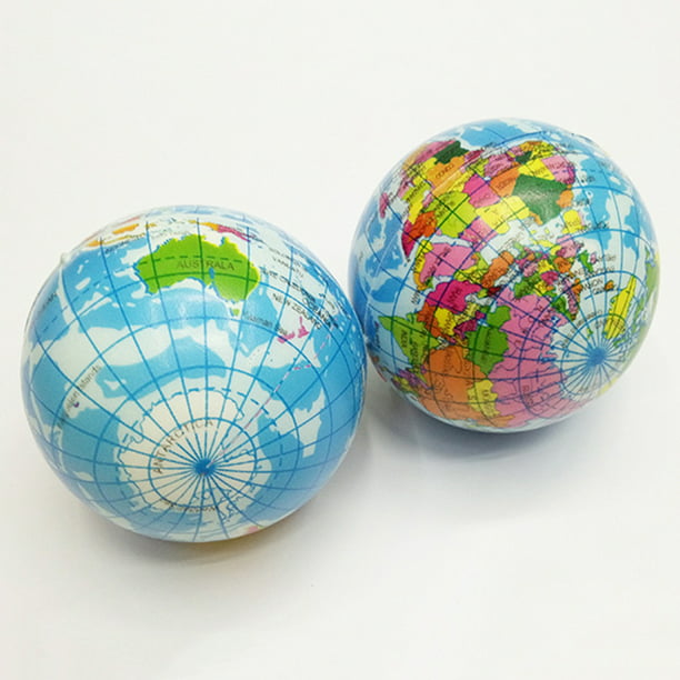 1x Balle anti-stress planète terre / globe / globe 7 cm - Boules