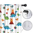 thumbnail image 4 of Blackout Kids Curtains,White Dinosaurs Volcanoes Birds Pattern Childrens Insulated Curtains Set Of 2,Bedroom Essentials,Toddler Room Decor 42"x63", 4 of 5