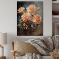 thumbnail image 2 of Designart "Peach Roses love expression I" Floral Print on Natural Pine Wood, 2 of 5
