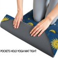 thumbnail image 3 of Blue Sun Moon Star Pattern Hot Yoga Mat Towel Non Slip for Hot Yoga - Quick-Drying Yoga Mat Cover with 4 Corner Pockets with Travel Bag - Hot Yoga Towel Non Slip Grip Moisture Wicking Sweat 70"x26", 3 of 6