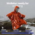 thumbnail image 2 of Wallaby 4-Pack Emergency Mylar Ponchos – Universal Fit Thermal Poncho with 90%+ Heat Retention, Lightweight Rain, Cold, Heat, Emergency Protection + Free Survival Guide (Orange), 2 of 7
