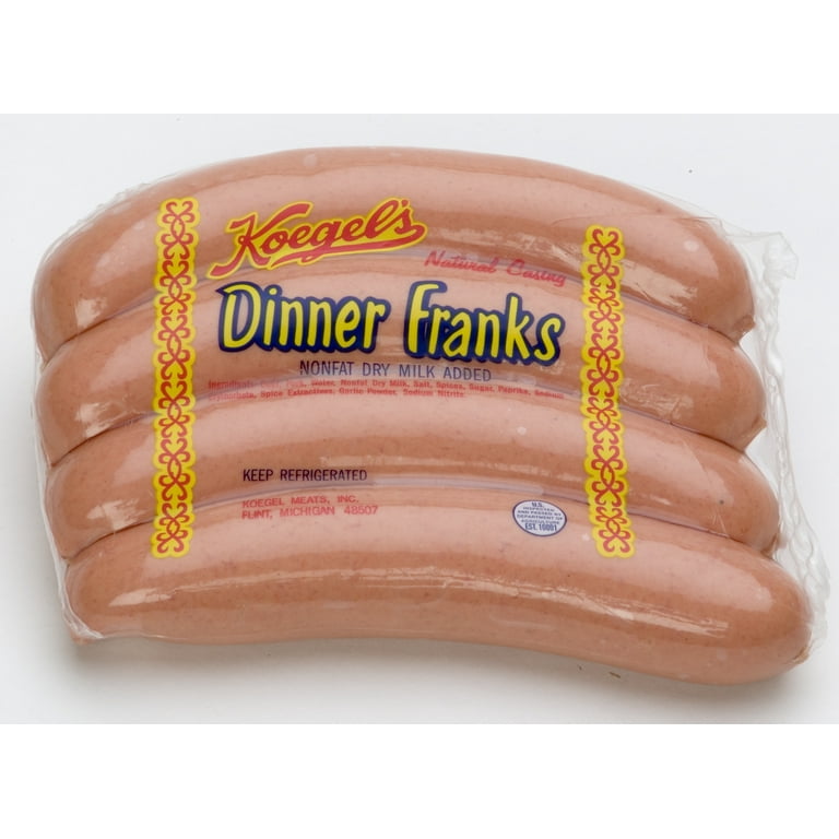 Koegel's Dinner Franks Natural Casing Hot Dog, 4 Count - Walmart.com