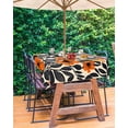 thumbnail image 3 of Fsddascl Orange Yellow Black Botanical Outdoor Tablecloth - 60x102 Inch Rectangle Dining Table Cover, Modernism Floral Spring Waterproof Outdoor Table Cloth with Umbrella Hole & Zipper for Patio, 3 of 7