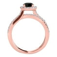 thumbnail image 2 of Aonejewelry 1.50 Carat Halo Black-Diamond Engagement Ring In 14k Rose Gold, 2 of 3