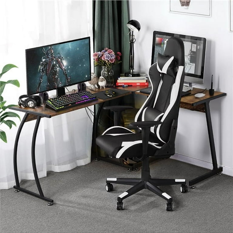 SmileMart Adjustable Ergonomic Swivel Gaming Chair with Footrest