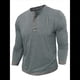 thumbnail image 2 of Camisetas Henley para Hombre, Larga Raglán, Informales, Ajustadas, Ligeras, de Moda. Gris M, 2 of 7