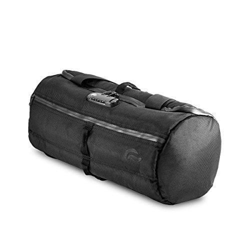 Skunk Duffle Bag 16"- Smell Proof - With combo lock (Black, 16"x7.5")