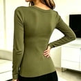 thumbnail image 5 of BLVB Women's Long Sleeve T Shirts V Neck Slim Fit Tops Ribbed Knit Layering Casual Basic Going out Tees Fall Clothes, 5 of 6