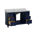 thumbnail image 3 of Bella 60" Single Bathroom Vanity with Royal Blue Cabinet and Carrara Marble Top, 3 of 5