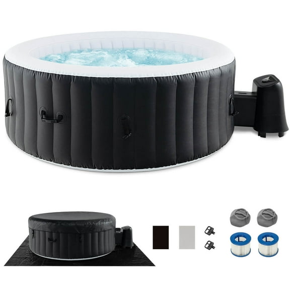 Costway 80" Round SPA Pool Inflatable Hot Tub with 130 Air Jets Electric Heater Pump