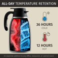 thumbnail image 2 of Thermal Coffee Carafe 68oz / 2L - 12 Hours Hot Beverage Dispenser, Insulated Stainless Steel Carafe for Hot Liquids, Coffee Carafes For Keeping Hot C, 2 of 9