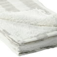 thumbnail image 3 of 50 Inch Soft Linen Throw Blanket, Woven Wide Striped Pattern, White, Gray- Saltoro Sherpi, 3 of 5