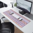 thumbnail image 2 of Long Mouse Pads for Desk,Purple Pioneer Flower Striped Pattern Desk Mats on Top Of Desks, Desk Mouse Pad Extra Large with 3mm Non-Slip Base and Stitched Edge for Gaming,Office,Work,Home 31.5"x11.8", 2 of 6