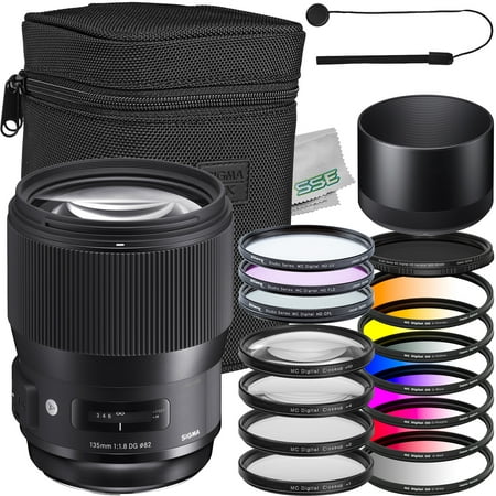 Ultimaxx Advanced Filter Bundle + Sigma 135mm f/1.8 DG HSM Art Lens for Nikon F + 3PC Multi-Coated UV Filter Kit (UV, CPL, FLD) + Variable Neutral Density Filter & More