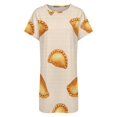 thumbnail image 4 of Golden Pastries Pattern Background Women Nightgown Sleepwear Short Sleeves For Vacations Travels Nightgowns Women's Pajamas, 4 of 7