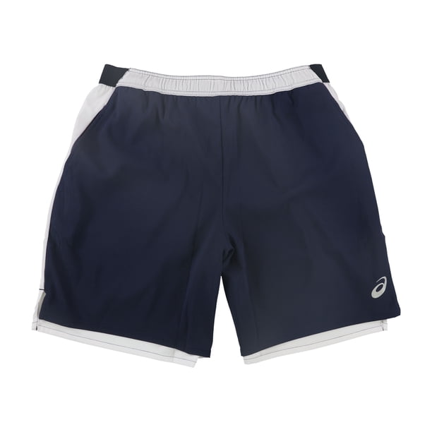 ASICS Mens Centerline Running Athletic Workout Shorts navywhite L