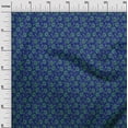 thumbnail image 3 of oneOone Viscose Jersey Dark Blue Fabric Leaves Quilting Supplies Print Sewing Fabric By The Yard 60 Inch Wide, 3 of 4