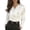 White_CN14, variant on Silk Satin Blouse for Women Elegant Wrap Shirt Sexy Cross V Neck Long Sleeve Side Button Office Top Gray L