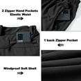 thumbnail image 3 of Men's Fleece Lined Water Resistant Ski Snow Pants Thermal Insulated Windproof Outdoor Pants with 3 Zipper Pockets Black, 3 of 8