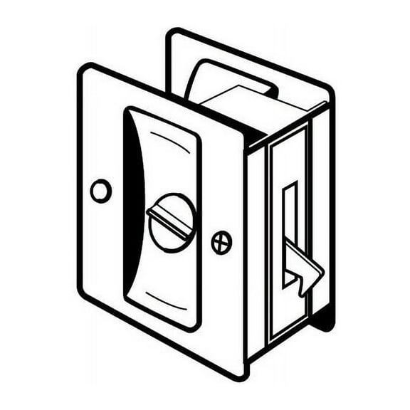 Don-Jo PDL101619 Square Privacy Pocket Door Lock Satin Nickel Finish