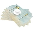 thumbnail image 2 of YFYANG Washable Heat-Resistant Placemats, 70% PVC/30% Polyester, Blue Watercolor Pattern Texture Kitchen Table Mat, 12" x 18" 6 Piece, 2 of 6