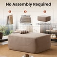 thumbnail image 4 of Ovios Oversized Ottoman Footrest for Sofa Large Corduroy Pouf Ottoman Coffee Table Rectangle Floor Bench Extra Seating for Living Room, No Assembly, Camel, 4 of 8