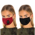 thumbnail image 2 of Cloth Face Mask Cotton Adjustable Ear Loops With Vent - Reuseable & Washable - 2 Pack, 2 of 3