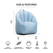 Big Joe Joey Junior Bean Bag Chair for Kids, 1.5 ft Nylon Blend Lightwight Lounge Chair, Durable Polyester, Blue Fog