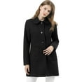 thumbnail image 1 of INSPIRE CHIC Manteau d'Hiver pour Femme à Simple Boutonnage Mi-Long Noir m, 1 of 7