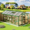 thumbnail image 3 of Yeshouse Walk-In 8x12 FT Polycarbonate Greenhouse, Sturdy Aluminum Frame, Swing Door & Vent Windows for Backyard, 3 of 7