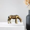 thumbnail image 4 of Horse Statue Desktop Decor - Hand Carved Copper Alloy, Aesthetic Upgrade, Minimalist Style, Modern Craft Office Desk Ornament, 4 of 6