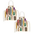 thumbnail image 1 of Oleegame 2PC Pretty Apron Wind Catcher Net Apron Art Spring Tropical Nature Theme Neutral Kitchen Apron Hanging Neck For Cooking Gardening Adult Apron, 1 of 6