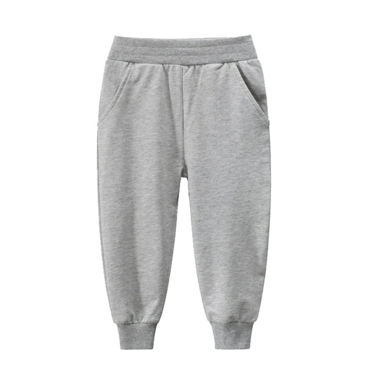 Baby Pants Toddler Boys Girls Winter Warm Solid Color Loose Trousers Sport Pants Kids Fleece Tracksuit Classic Soft Bottom Joggers Elastic Waist Long