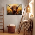 thumbnail image 6 of WFSposter Highland Cow Sunflower Wall Art Scottish Cow Poster Picture Sunflower Flowers Field Canva Print Cute Farm Cow Painting For Living Room Bedroom Home Office Wall Decor Framed, 6 of 6