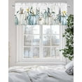 thumbnail image 3 of Fall Thanksgiving Kitchen Valances for Windows Teal Blue White Pumpkins Leaf Flower Valance Curtains&nbsp; for Kitchen /Living Room/Bedroom/ Bathroom Decor, 42"x12 " ,Rod Pocket 1 Panel, White, 3 of 7