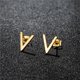 thumbnail image 3 of Pendientes geométricos de acero inoxidable para mujer, aretes minimalistas con forma de U, forma de círculo, triángulo y estrella, 3 of 5