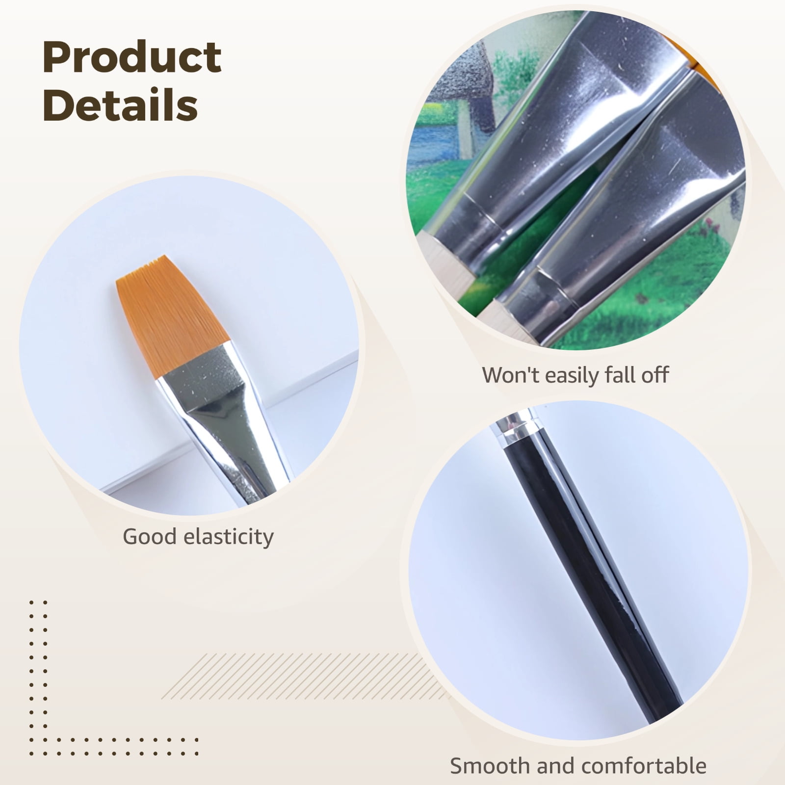 Bulk Paint Brushes for Acrylic Painting, 36PCS Nylon Flat Head Brushes with Wooden Handles, Acrylic Paint Brushes for Face Painting and Oil Art, Large Painting Brushes for Professionals and Beginner