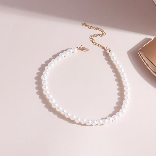 Tenande Venta caliente Color plata Hoja grande Perla simulada Gotas de agua Collares amp; Colgantes para mujer Accesorios de joyería Collier Tan Jianjun unisex