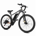 thumbnail image 2 of Qlife 26" Adult Electric Mountain Bike, 48V 7.8Ah Removable Battery, Max 28MPH, 7‑Speed, Lock‑Out Suspension, 35W Hub‑Motor Mechanical Disc‑Brake eBike for men&women Gray, 2 of 7