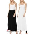 thumbnail image 5 of Women's Casual Foldover Waist A-Line Loose Fit Lounge Maxi Long Skirt S-3XL (Pack 0f 2), 5 of 5