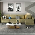 thumbnail image 3 of Costway Modular L-shaped Sectional Sofa w/ Reversible Chaise & 4 USB Ports Green, 3 of 10