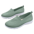 thumbnail image 7 of Duqingm Women Footwear Women's Knitted Flat Shoes Lightweight Comfy Loafers Footwear Casual Breathable Mesh Walking Shoes Green,7.5, 7 of 7